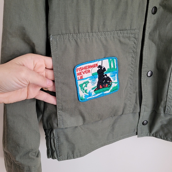 Vintage McGregor Sportswear Utility Cargo Fishing Jacket Olive Green M - Picture 3 of 10